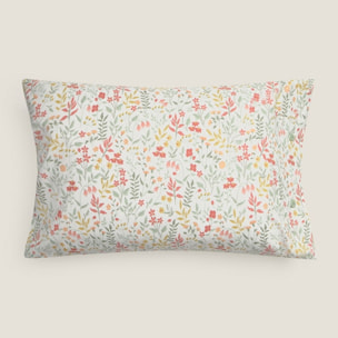 Funda de almohada de algodón 180 hilos floral Ferdu color verde 100% Algodón percal