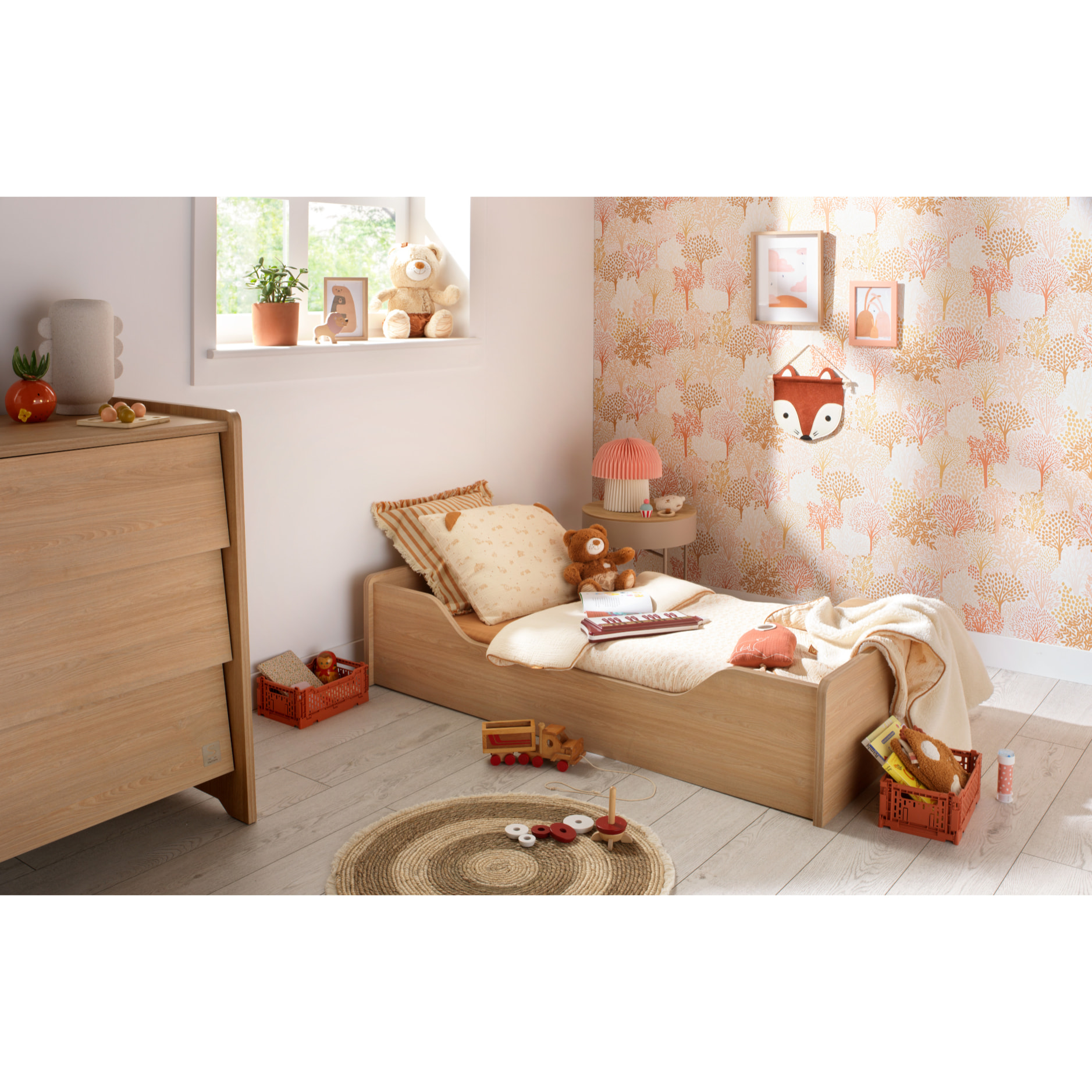 Lit évolutif 140x70 - Little Big Bed en bois décor chêne miel