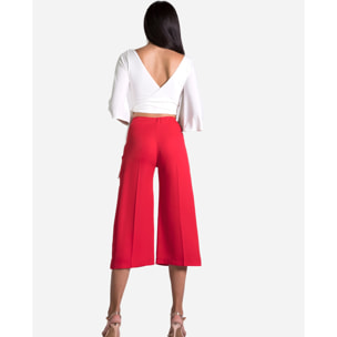 CROPPED PALAZZO · ROJO