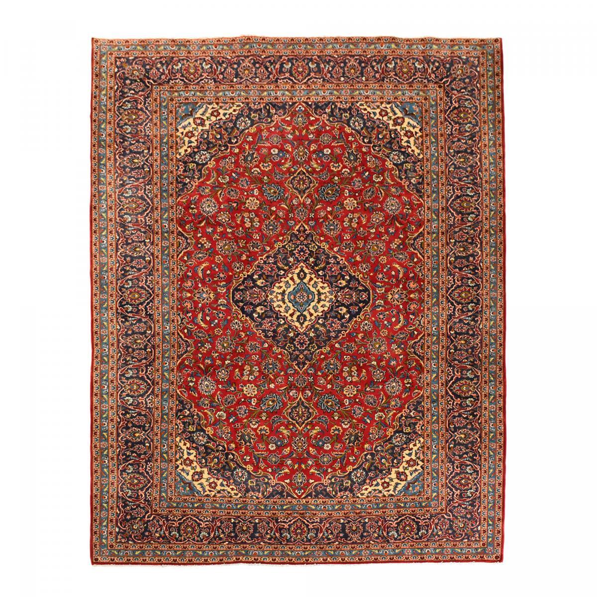 Authentique tapis persan Kashan de grandes dimensions, pièce unique, noué à la main en laine