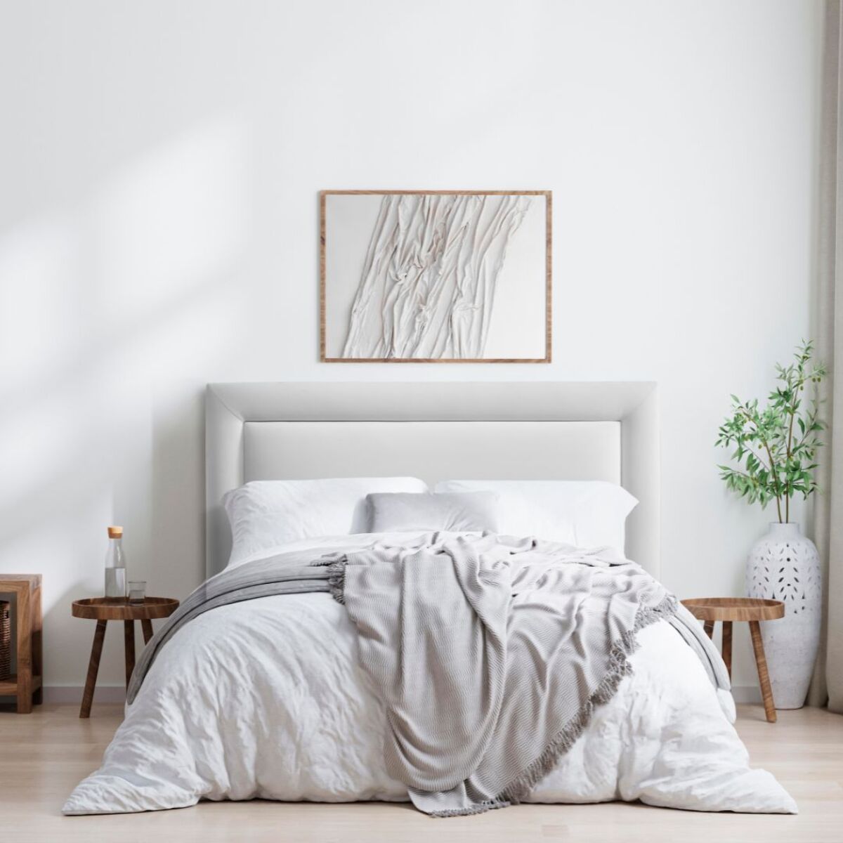 Cabecero de madera tapizado en tela para cama de 105 135x132