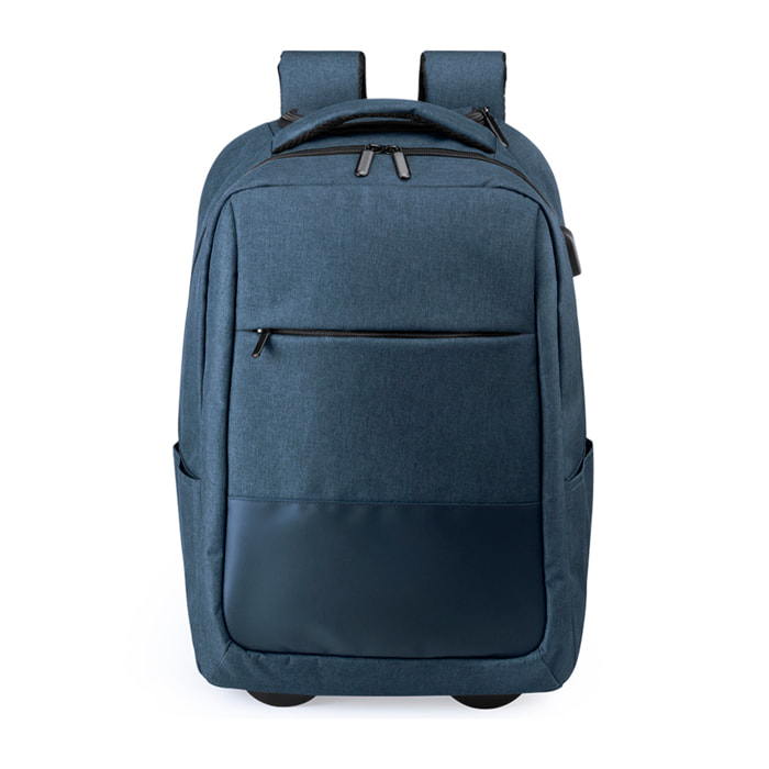 Zaino trolley Haltrix, con connessione USB, porta laptop da 15 pollici e tablet fino a 10 pollici.