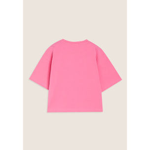 T-shirt Bambina Oversize Cropped con Logo laterale