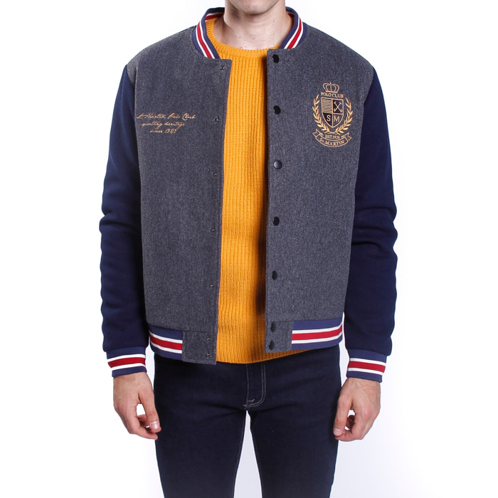 Giubbino in tessuto con logo ricamato