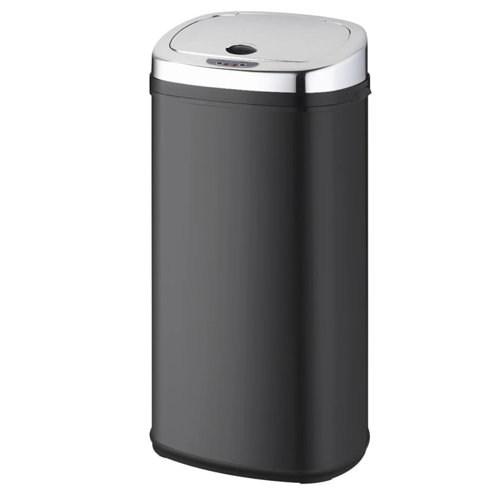 Poubelle automatique inox LARGO noir 42L