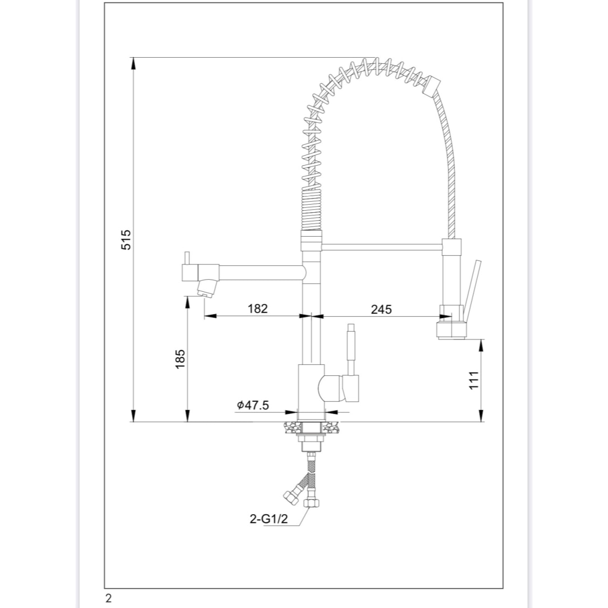 lot de 5 mitigeurs d'évier à bras pivotant, 2 jets, chromé (BSD284-GVP5)