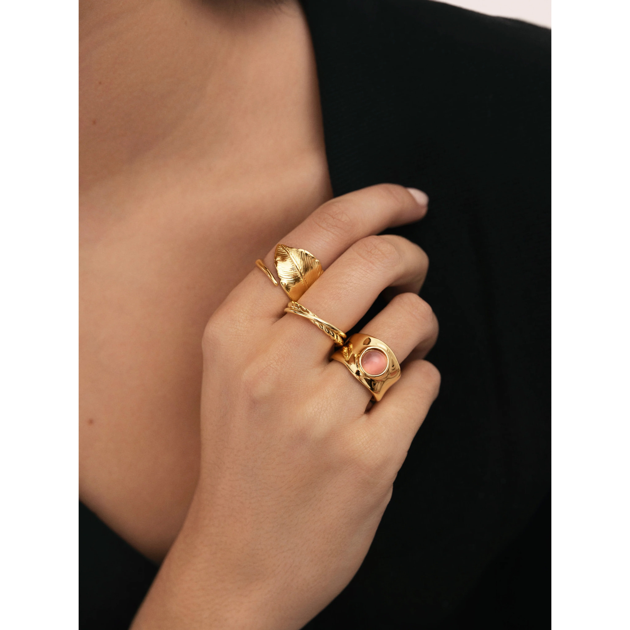 Anillo Story Acero Baño Oro