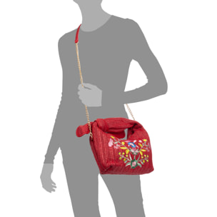 Bisagno Borsa a spalla Donna. Realizzata in tessuto e pelle sintetica PU con design floreale.