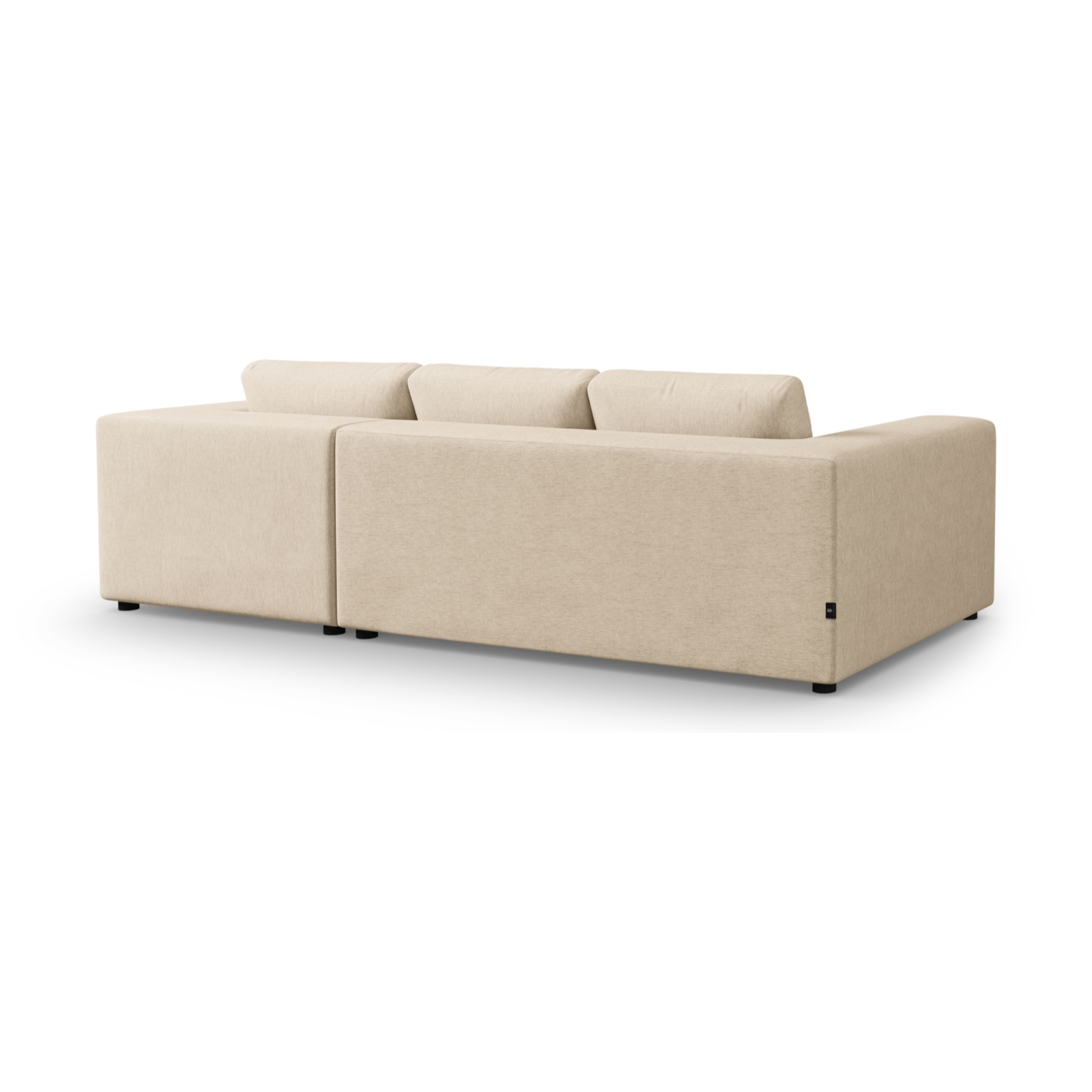 Canapé d'angle droit "Tendance" 5 places en tissu structurel beige