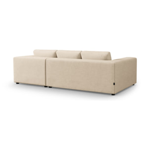 Canapé d'angle droit "Tendance" 5 places en tissu structurel beige