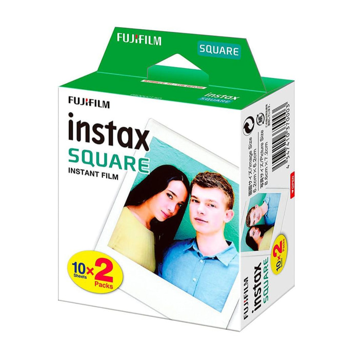 FUJIFILM INSTAX SQUARE INSTANT FILM (20) PAPEL FOTOGRAFÍA INSTANTÁNEA IMPRESORA INSTAX SHARE SQ