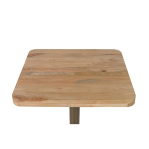 Mesa Comedor Madera Mango Metal Marrón 70x70x72 Cm