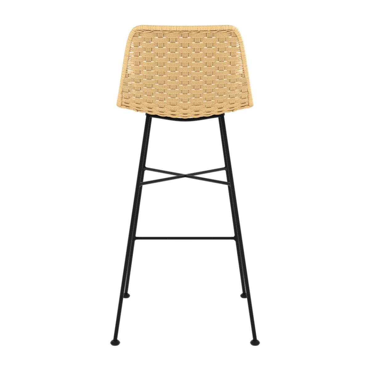 Lot de 2 chaises pour îlot central 65,5 cm en rotin naturel - Mara