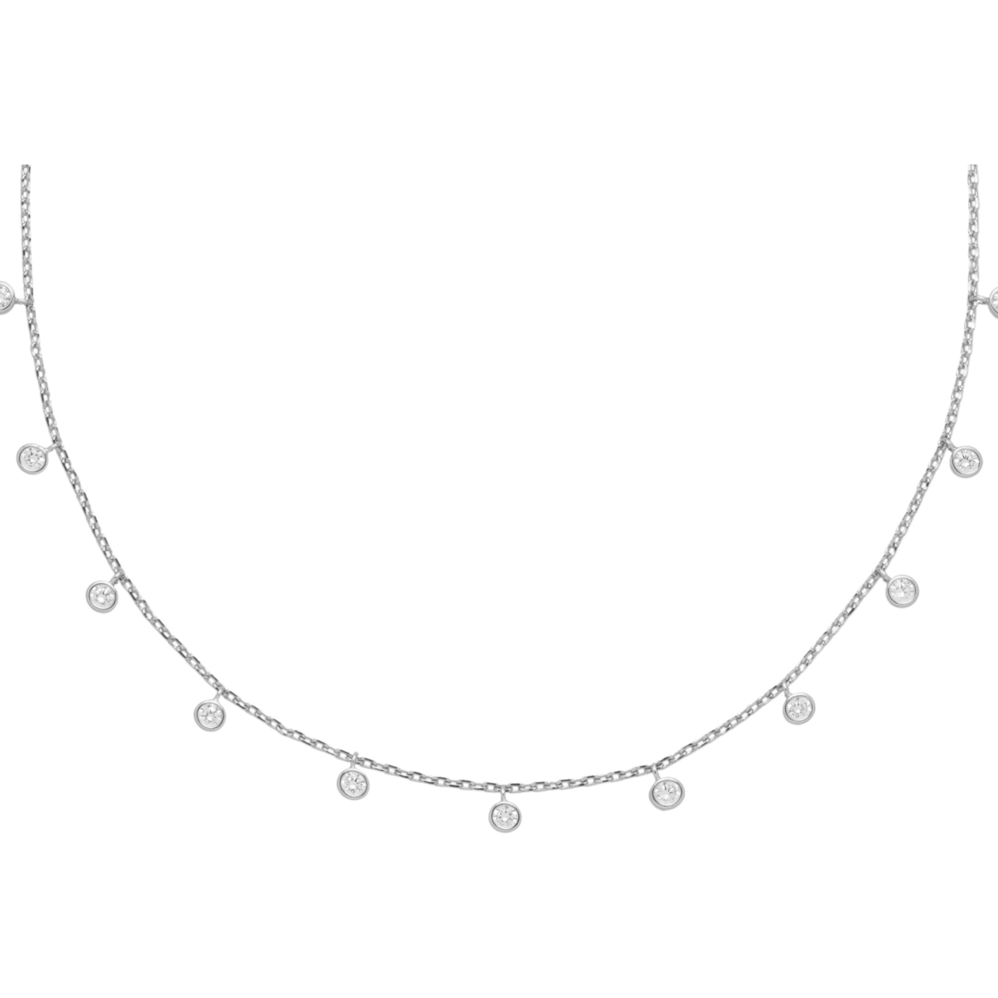 Collana U.S. Polo Assn. In metallo argentato con cristalli bianchi