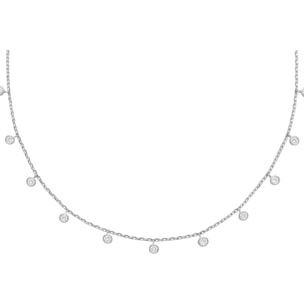 Collana U.S. Polo Assn. In metallo argentato con cristalli bianchi