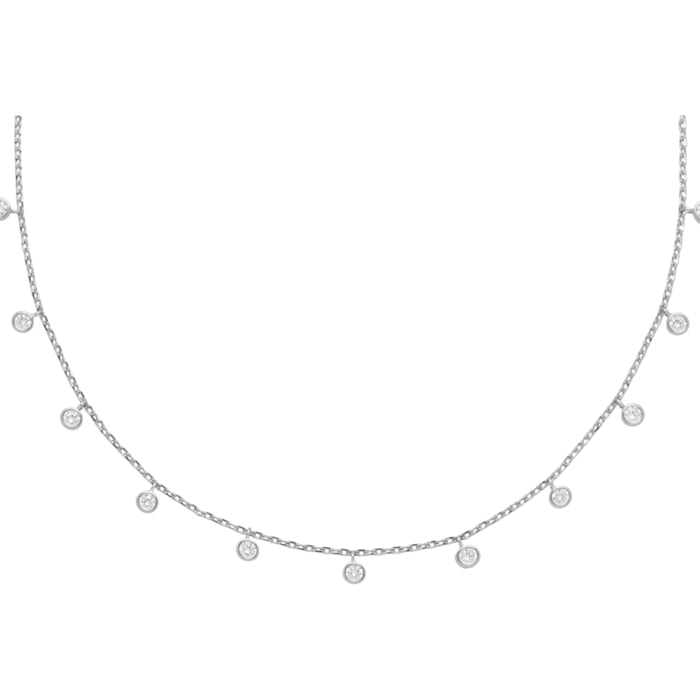 Collana U.S. Polo Assn. In metallo argentato con cristalli bianchi