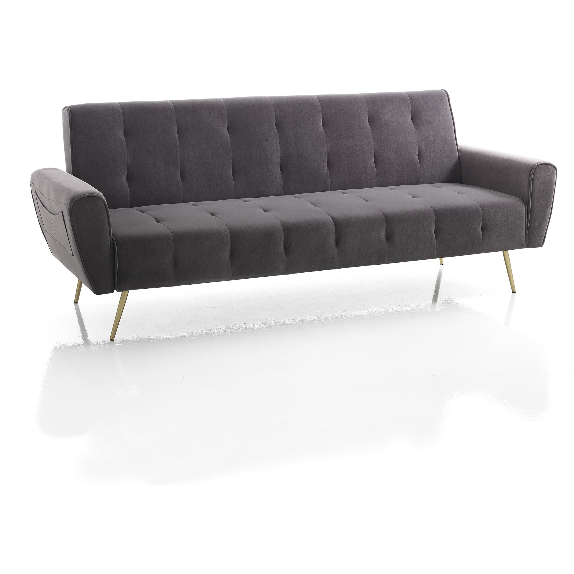 Canapé convertible Tomasucci PREMIER, en coton et mousse, gris, 180 × 54 × 42 cm