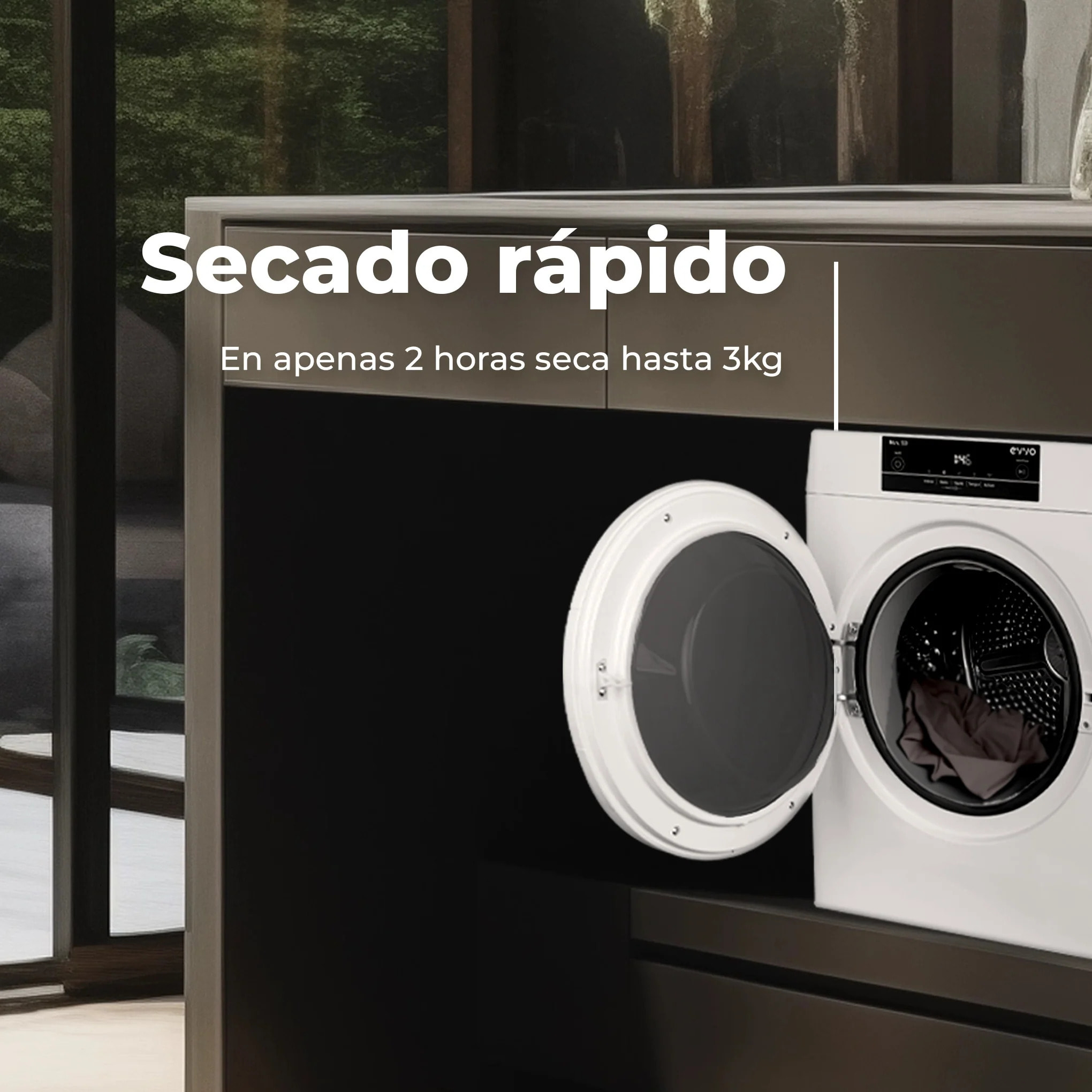 Secadora EVVO Mini S3, 3 kg, Evacuación, Blanco