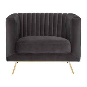 Fauteuil en velours gris - Gatsby