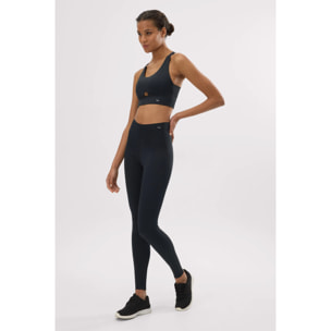 Leggings sportivi lunghi neri a compressione per pancia piatta