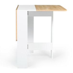 Table à manger dépliable Edi bois et blanc