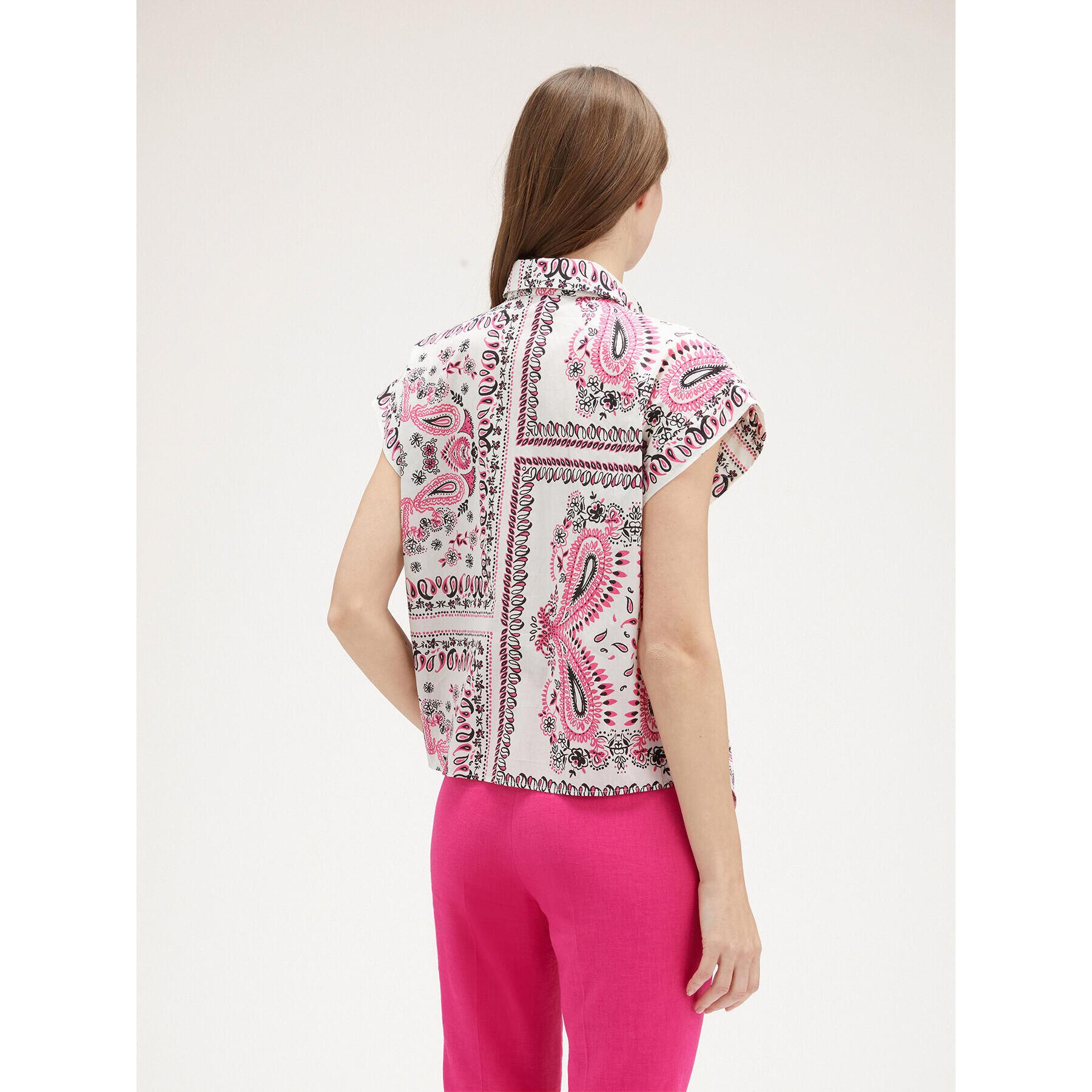 Motivi - Camicia kimono fantasia foulard - Fucsia