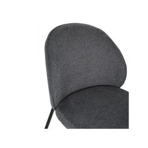 Chaise épurée en tissu avec pieds fins en métal - MARTHA