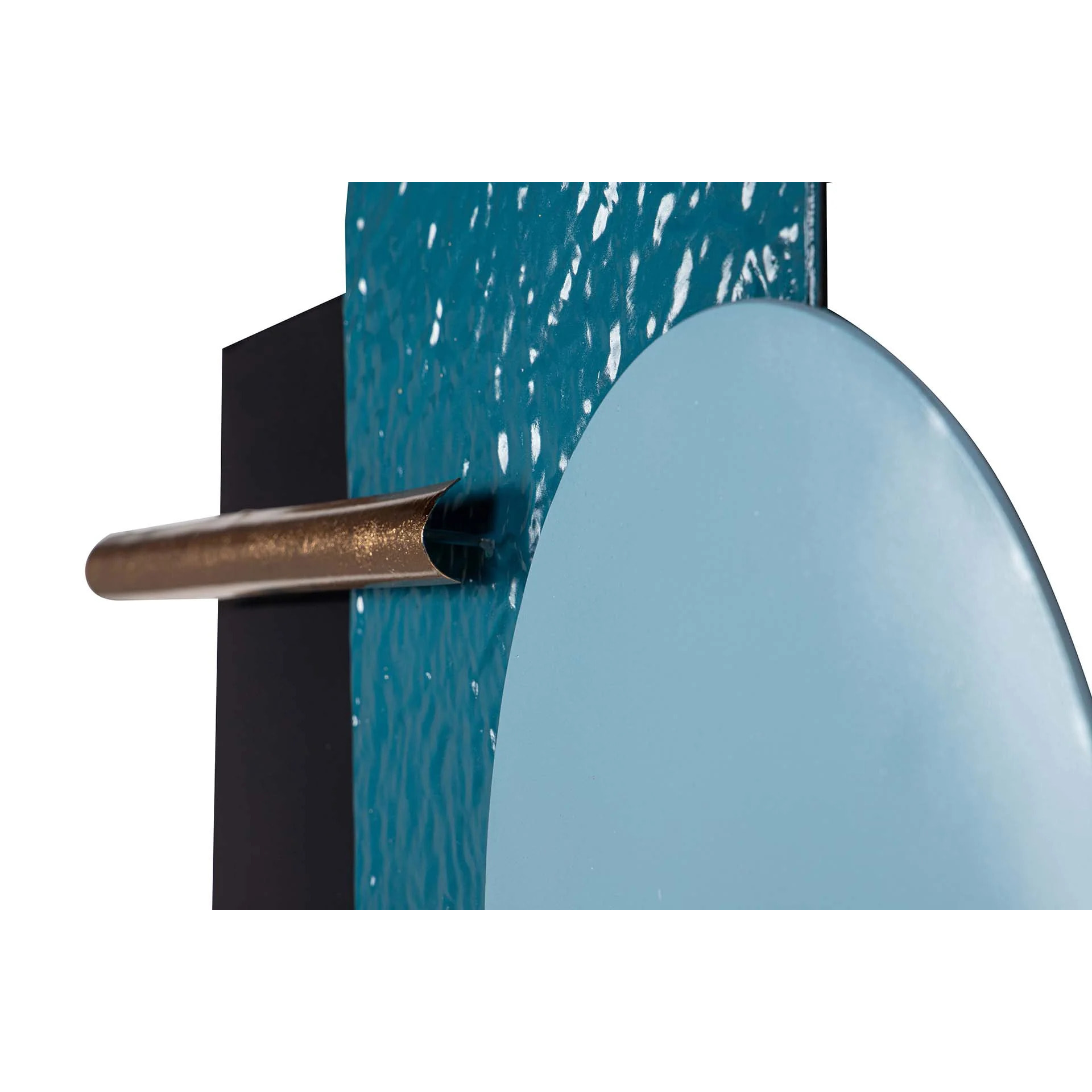 Adorno Pared Metal Azul Negro 74x6x58 Cm