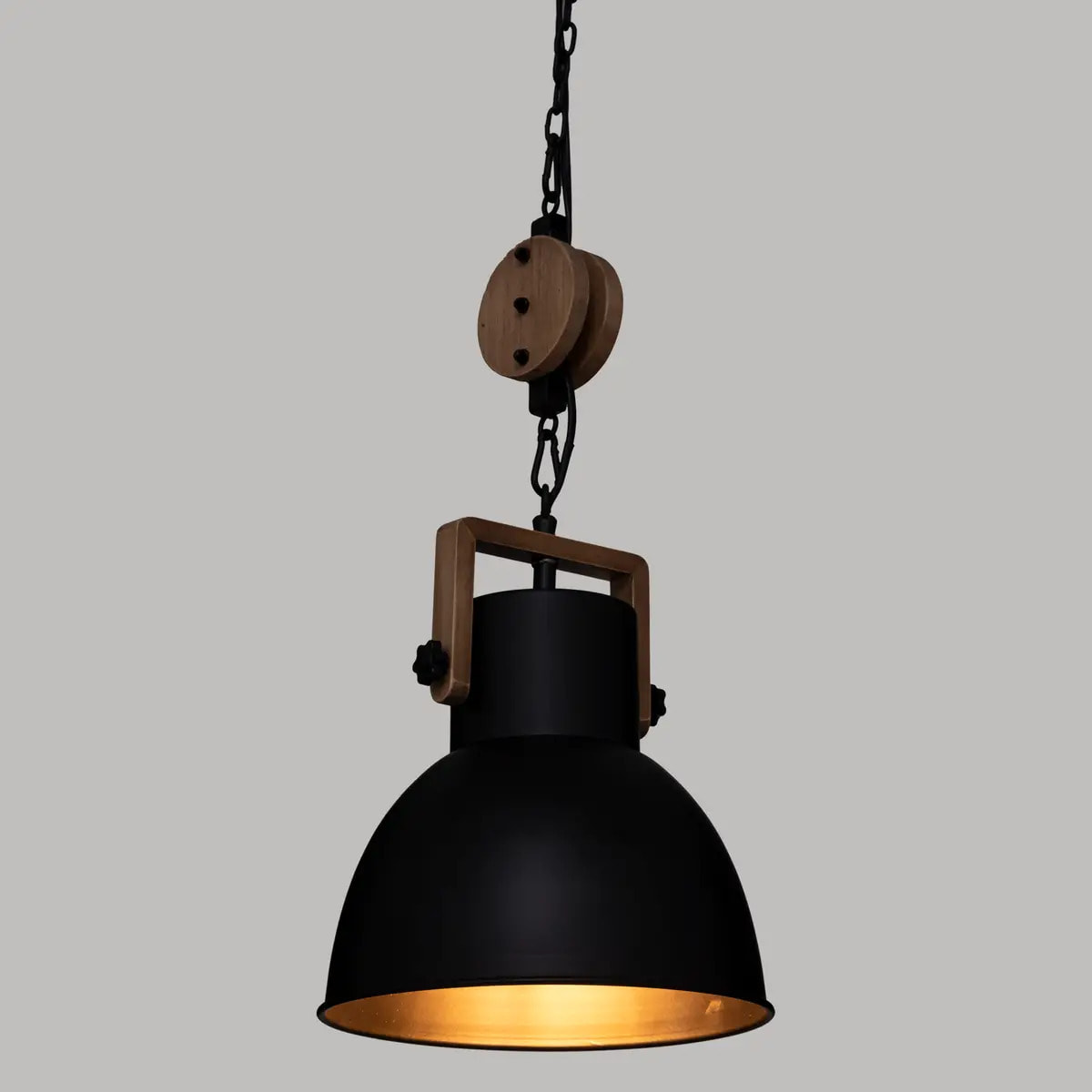 Suspension "Silas" métal noir D23cm