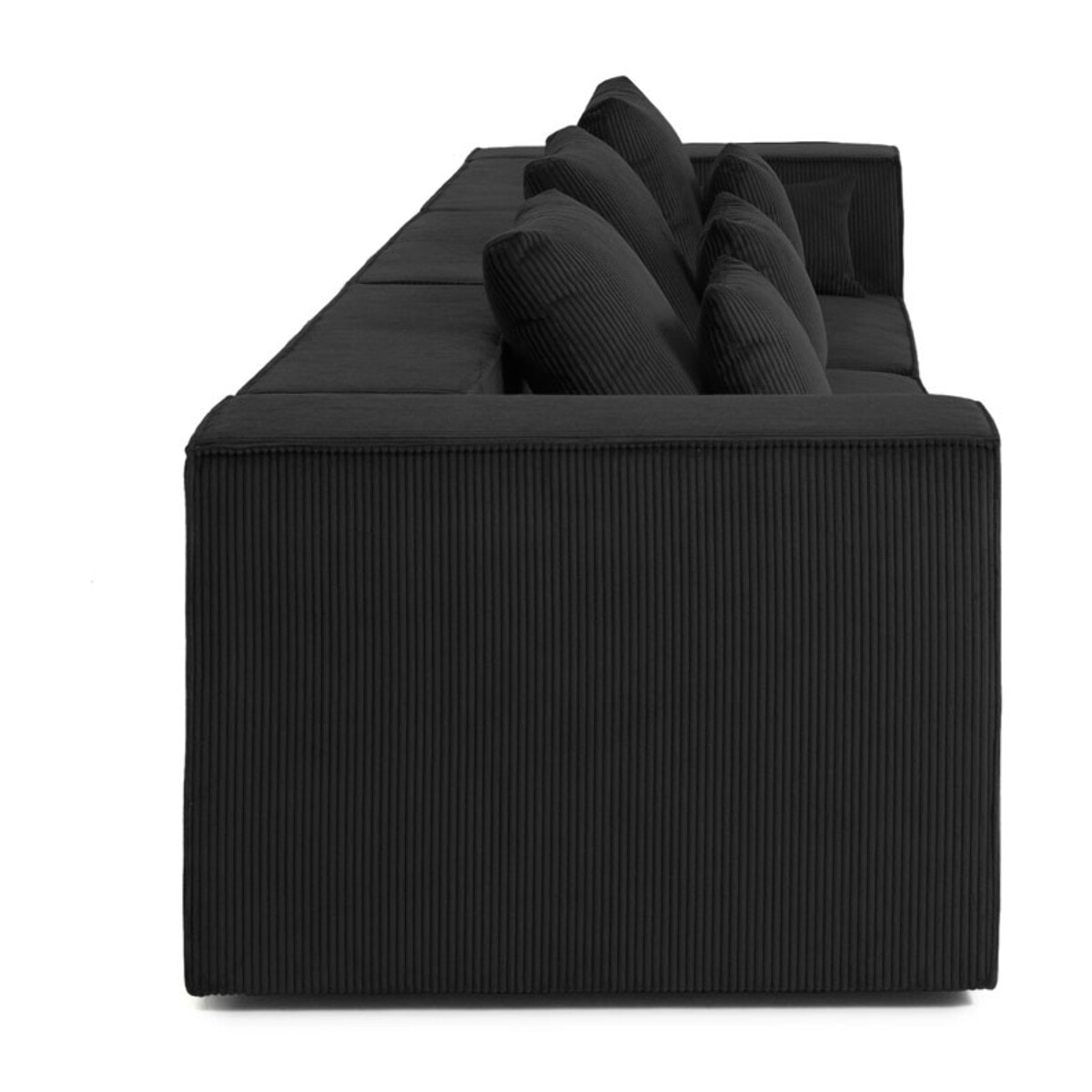 Colombine - canapé modulable droit - 3 places - en velours côtelé - Noir