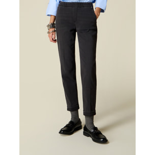 Oltre - Jeans chinos con vita elasticizzata - Nero