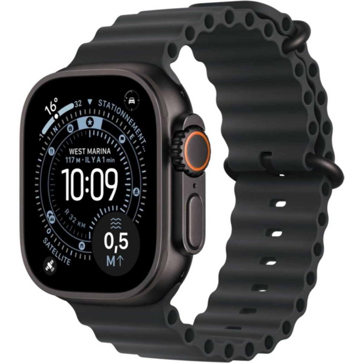 Montre connectée APPLE WATCH 49mm Tit Noir / Noir Ocean Ultra 3 Cell