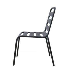 Lot de 4 chaises de jardin en métal empilables "Bilbao" - Gris