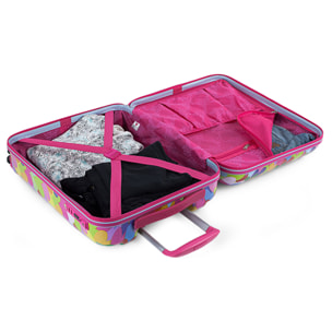 Maleta Cabina Y Neceser Agatha Ruiz De La Prada Corazones Fucsia