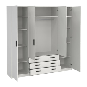 Guardaroba grande Epipola, Mobile camera da letto, Cabina armadio portabiti, Armadio appendiabiti, 196x50 h200 cm, Bianco