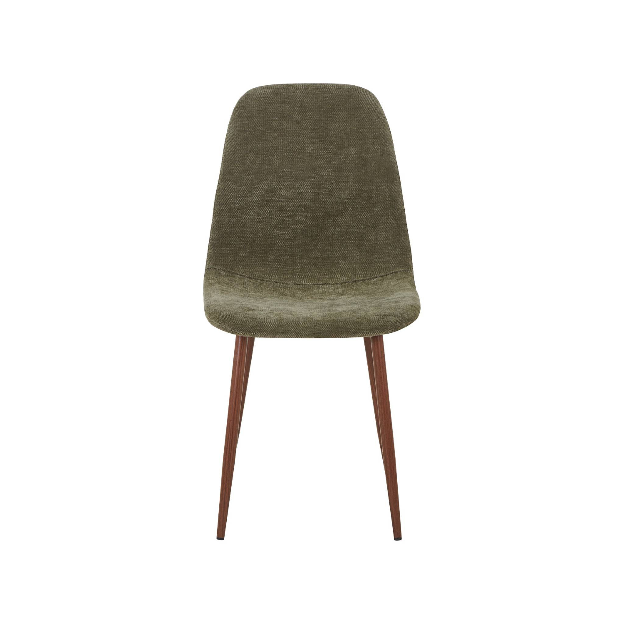 Chaise décor bois teinte noyer et tissu (lot de 4) VERA