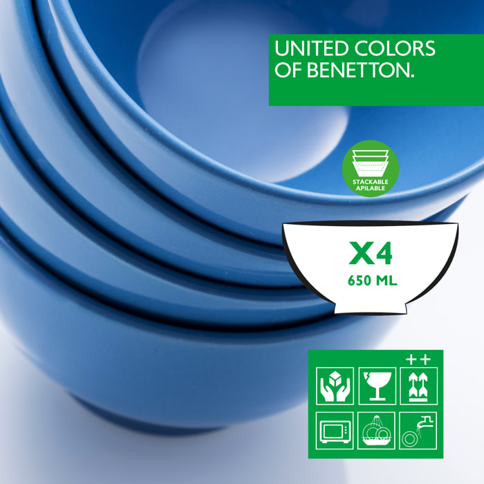 Set 4pcs bols  azul  benetton