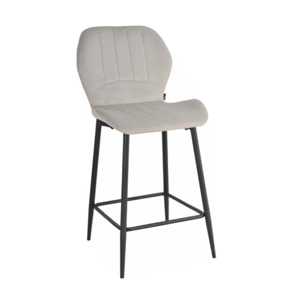 Chaise de bar en velours avec pieds en métal noir - FAUSTINE 2