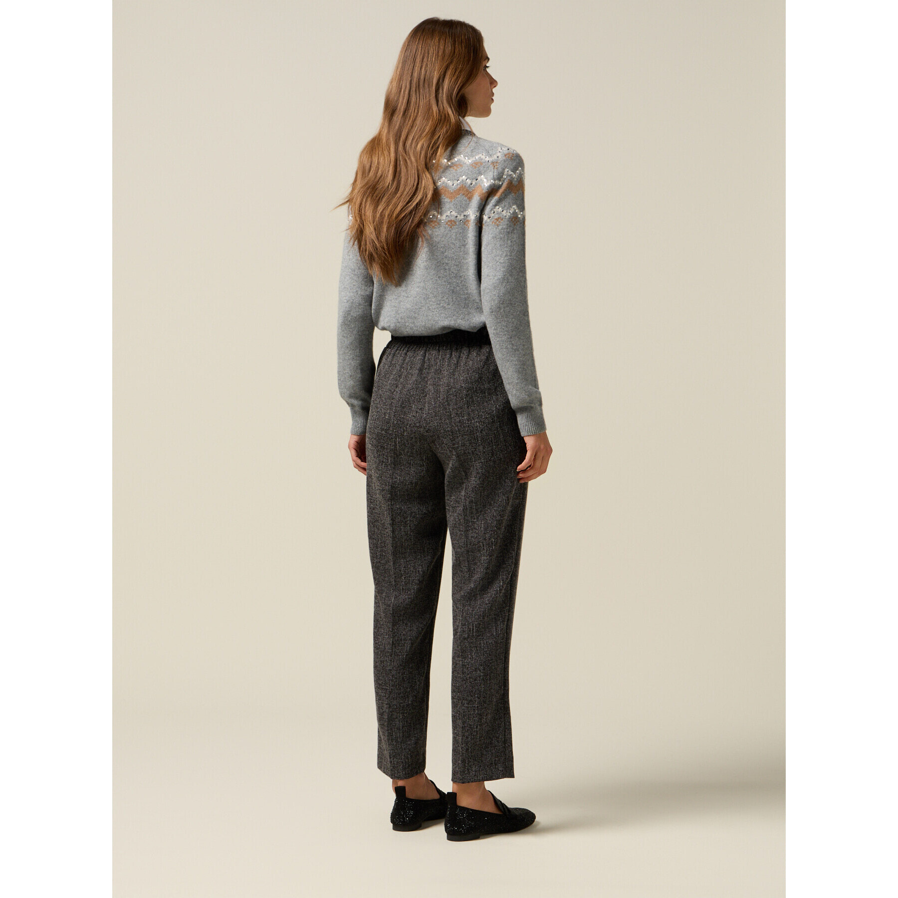 Oltre - Joggers en tejido mélange - Gris