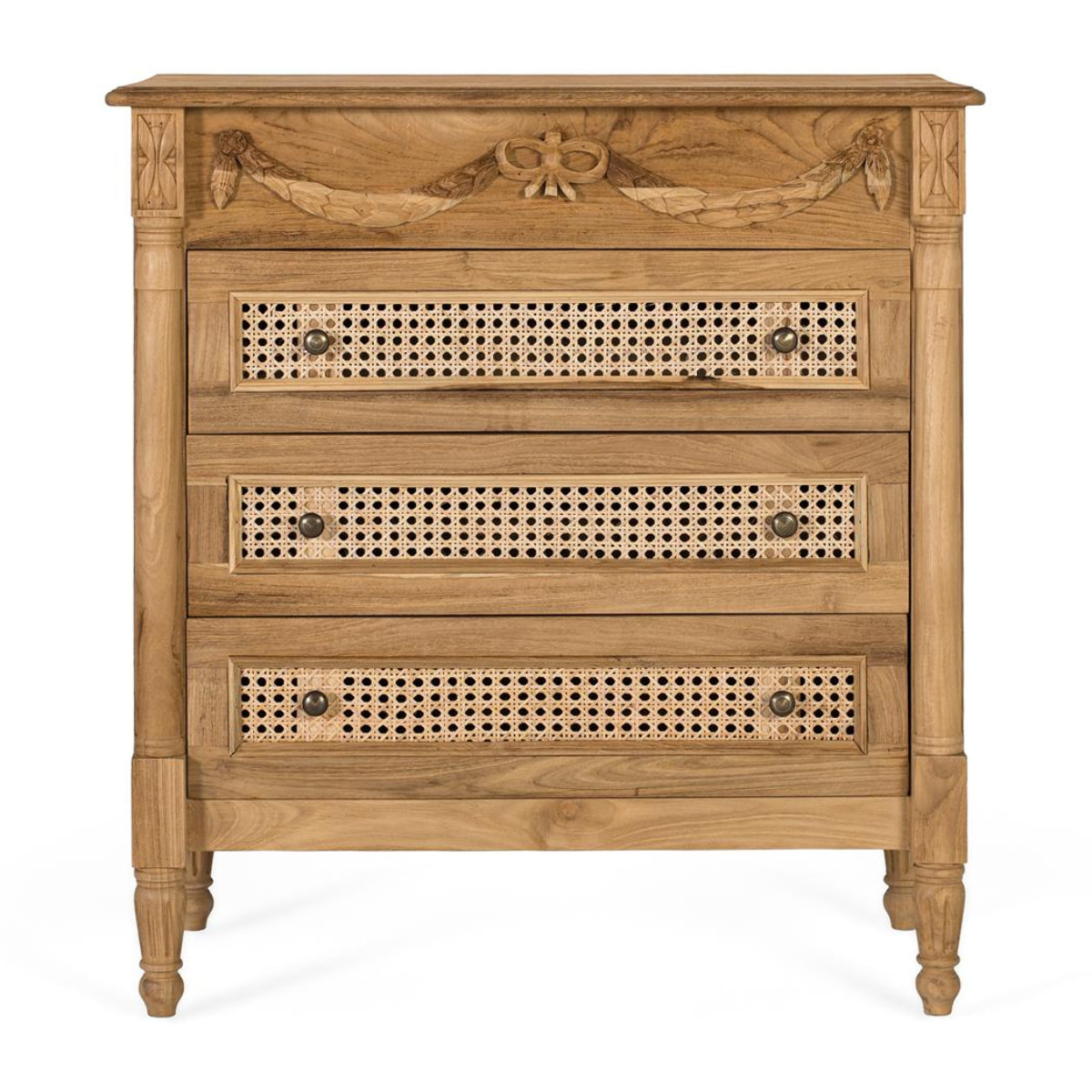 Commode en bois de teck 80 cm style rustique contemporain
