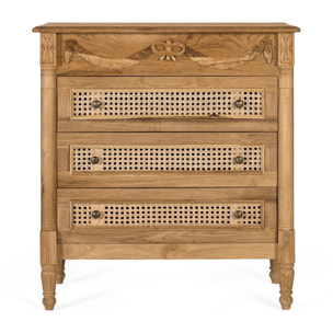 Commode en bois de teck 80 cm style rustique contemporain