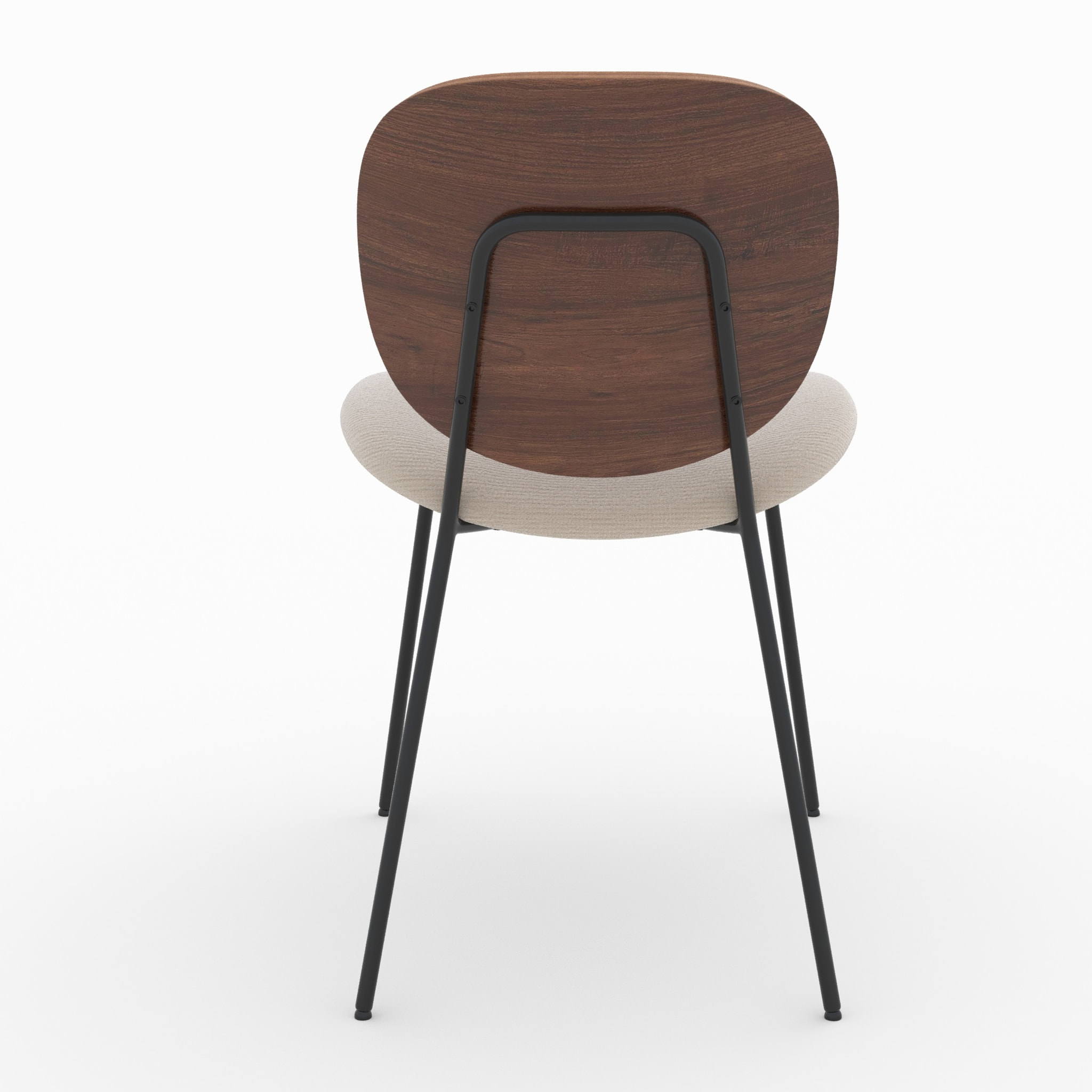 Lot de 2 chaises en tissu beige chiné et bois - Simone