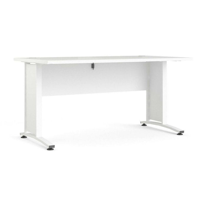 Scrivania Ascorbato, Scrittoio multiuso, Tavolo per ufficio porta PC, Piano di lavoro, 150x80 h75 cm, Bianco