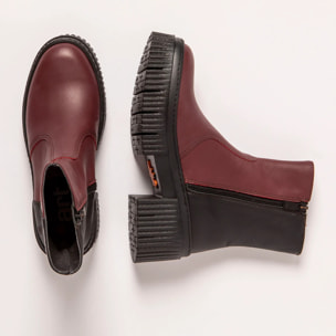 Botines con tacón 1374 NAPPA BURDEOS-BLACK/YORK color Burdeos-black