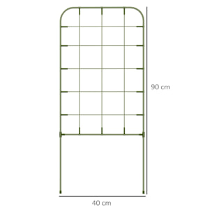 Outsunny Juego de 4 Enrejados de Jardín Soportes para Plantas Trepadoras con Marco de Acero para Frutas Verduras Flores 40x90 cm Verde