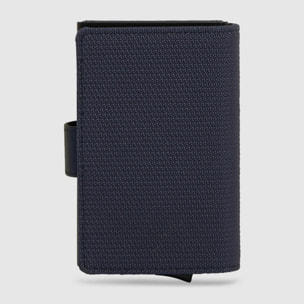 Piquadro Portacarte automatico in metallo e pelle, schermato con protezione RFID