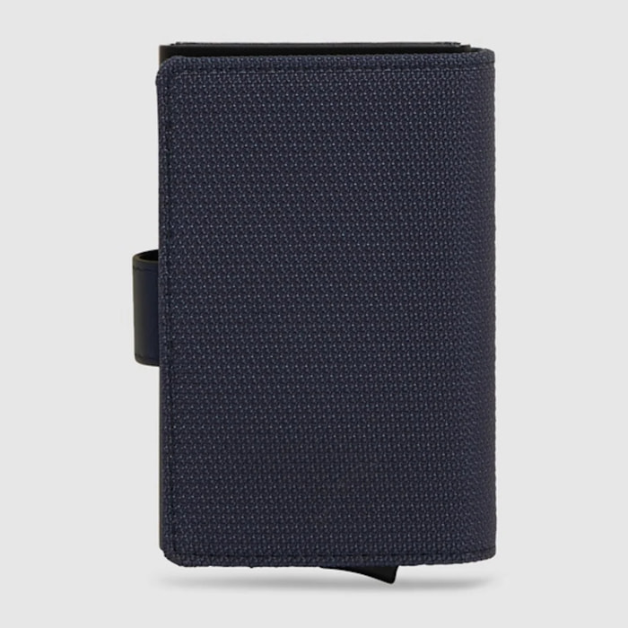 Piquadro Portacarte automatico in metallo e pelle, schermato con protezione RFID