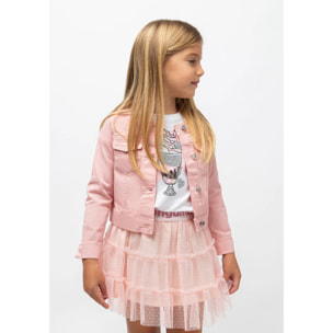 Chaqueta con Detalles de Pedrería en Rosa