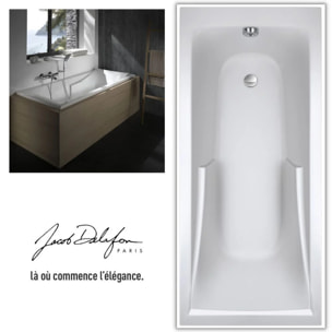 Pack baignoire droite JACOB DELAFON Corvette + mitigeur July + ensemble de douche + vidage