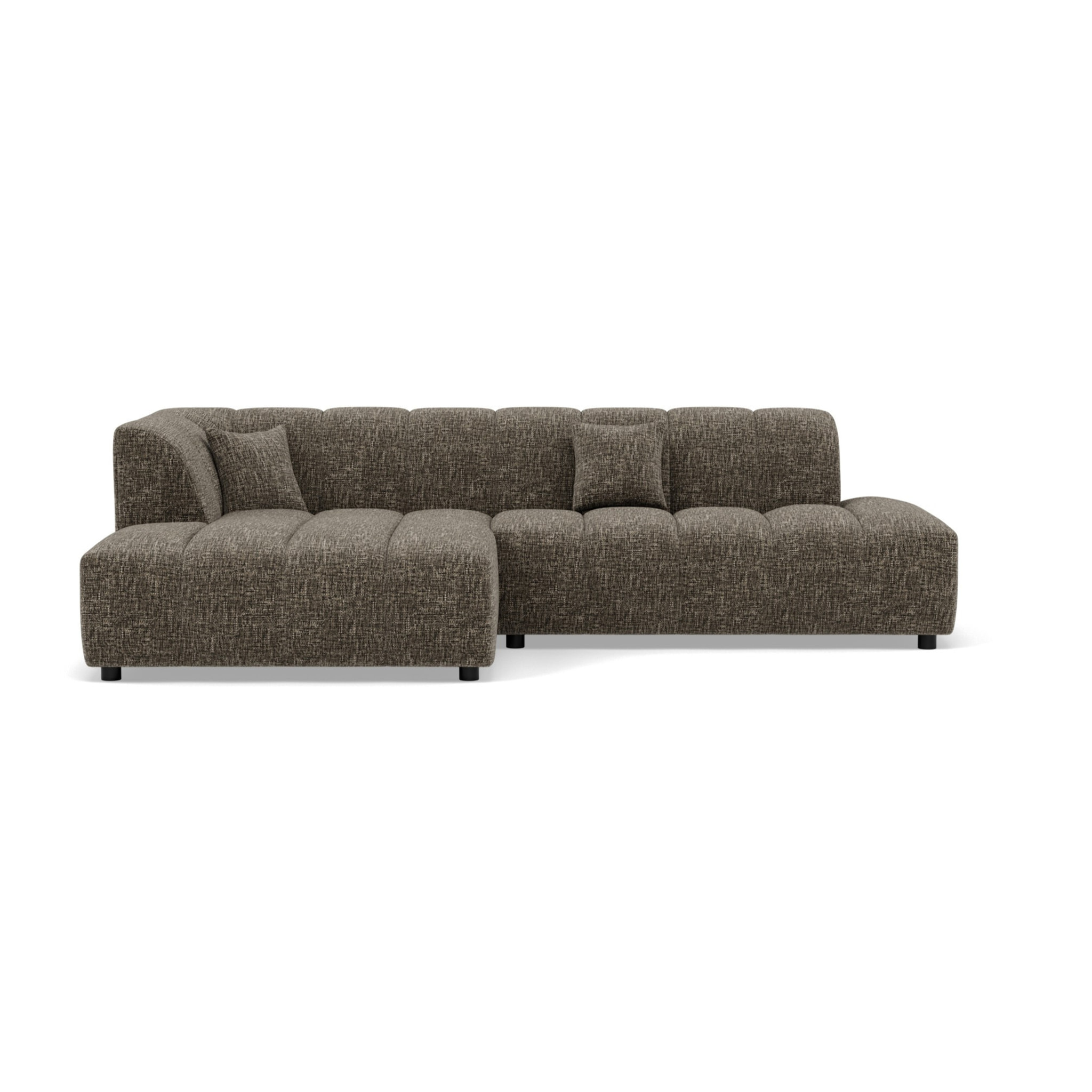 Curtis - canapé d'angle gauche 4 places sans accoudoir en tissu texturé - Vert Olive